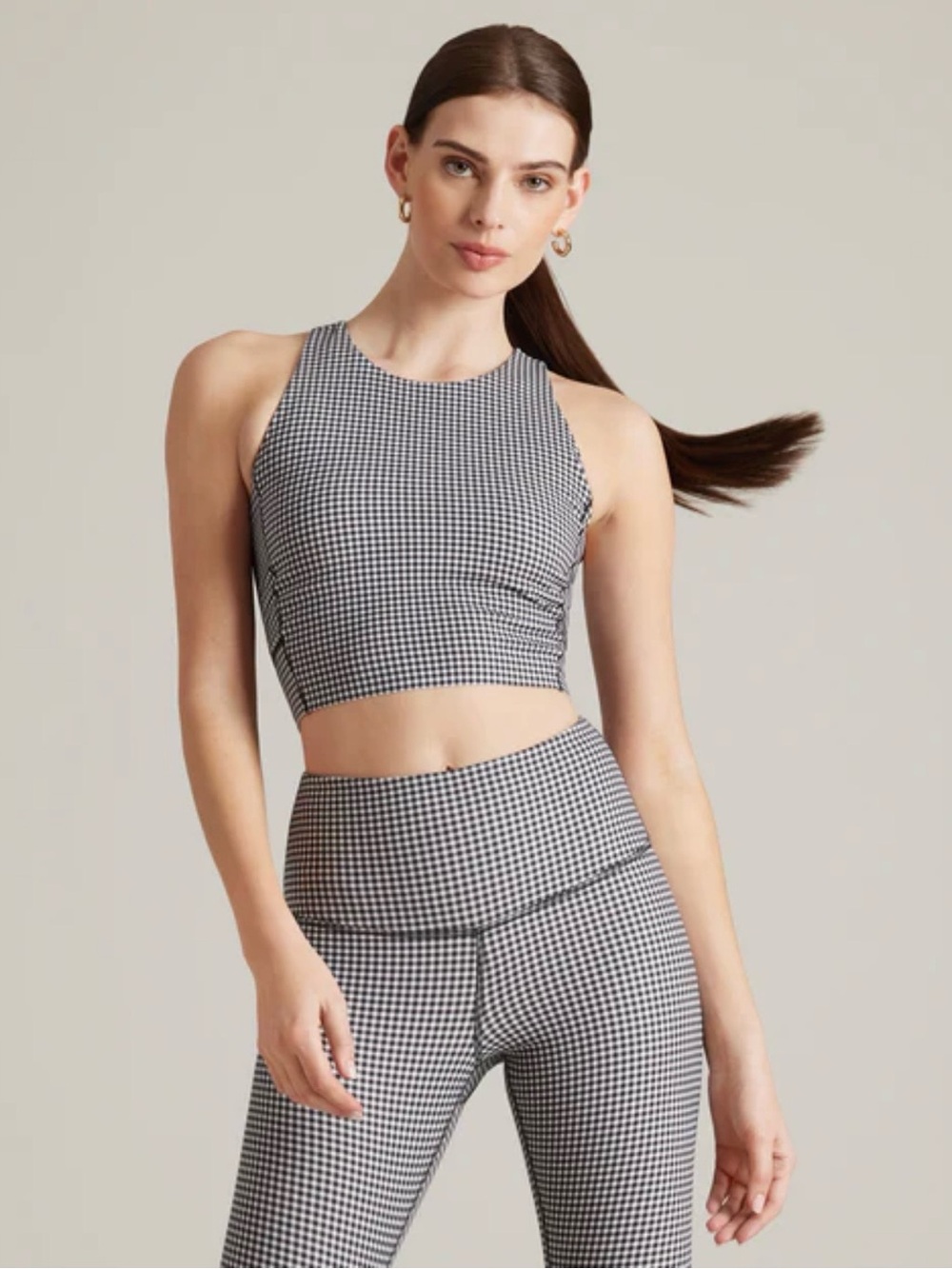 Rhone
Revive Longline Black and White Gingham 
Sports Bra Sz XS